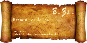 Bruder Zsóka névjegykártya